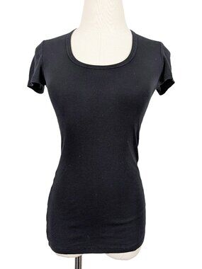 Splendid Black Fitted T-Shirt Scoop Neckline Size XS Comfy